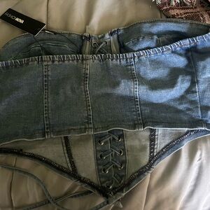 Denim corset